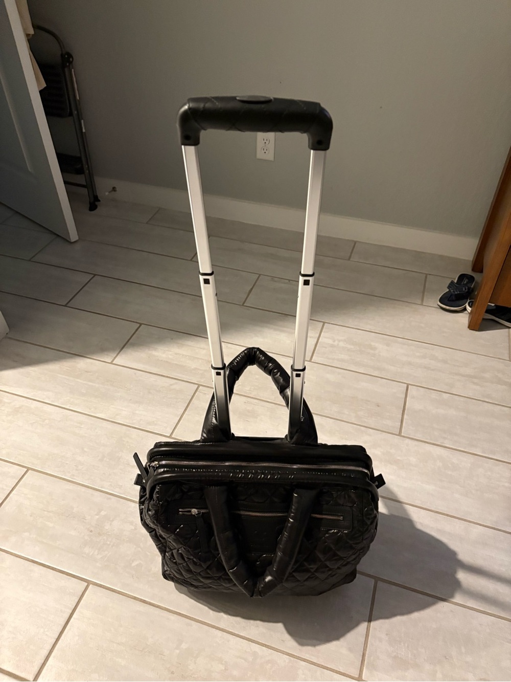 CHANEL Black Quilted Puffer Laptop Tote with Top Handles - Picture 2 of 4